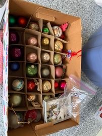 Vintage Christmas, glass Christmas ornaments,