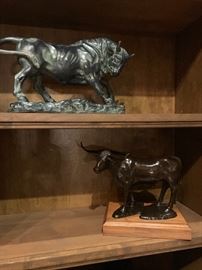 Bronze and metal statue 