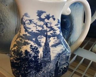 Blue and white porcelain flow blue and transferware