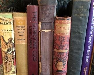 Hundreds of antique books