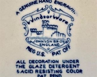 Stamping on back of Johnson Bros. dishes
