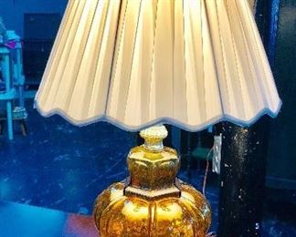 Mid Century Modern - Amber Globe Lamp
