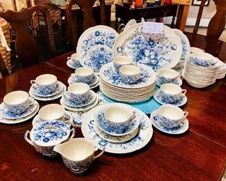 JOHNSON BROS. "Dover Blue" pattern, 83 Pieces