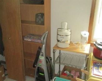Bissell carpet cleaner and bookcase