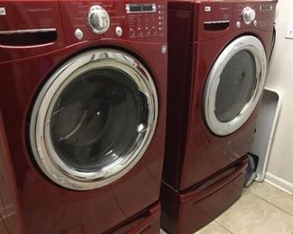 LG front load Steam Dryer, Model DLEX7177RM and Steam Washer Model WM2487HRMA