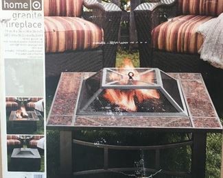 granite outdoor fireplace
