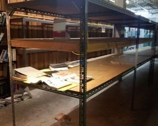 metal shelving units, cash and carry ( bring assistance if you plan on buying these)