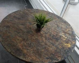gorgeous metal top and iron base table