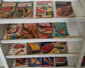 Popular Science and Popular Mechanics magazines from the 40's 50's and 60's