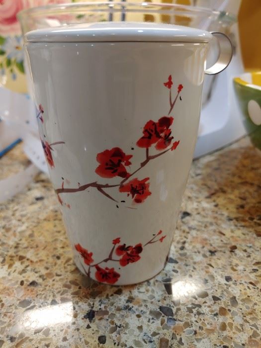 Beautiful tea cup with strainer