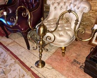 Brass pool table light