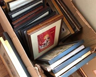 Lots of smaller framed prints