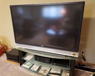 SONY 60" hi def rear projection TV, tv stand.