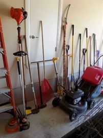 Assorted Yard Tools and Mower