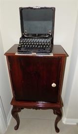 Curio Stand and Vintage Typewriter