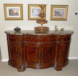 Marble Top Buffet Cabinet