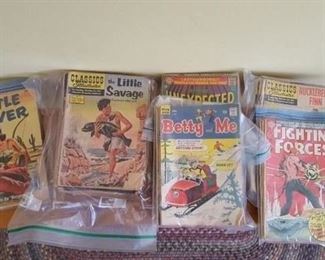 Packages of vintage comic books