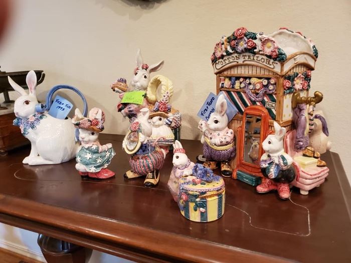 Collection of Fitz and Floyd Easter figurines