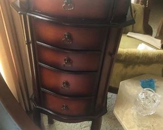 need a jewelry chest? sides open for hanging pieces and tops lifts for more storage as well