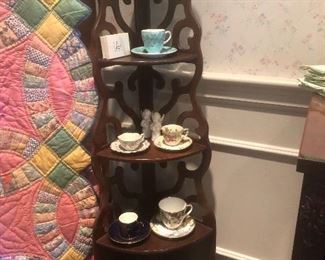  a cute corner what not stand in mahogany well made