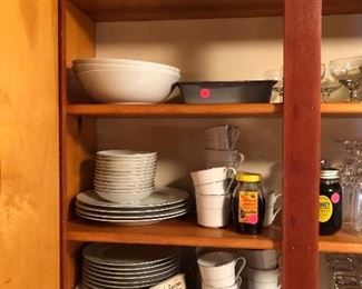 cabinets have it all from Honey to china sets and everyday cooking items too