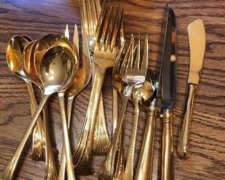 Towle Aristocrat Gold flatware and serving pieces