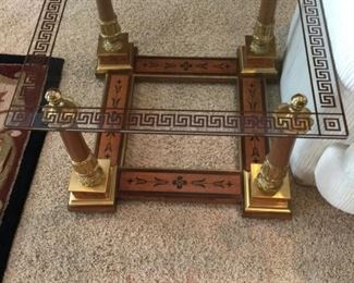 Egyptian glass & gold table