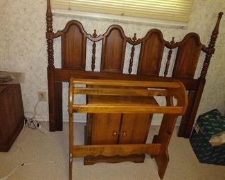 quilt rack, cabinet and another bedroom set