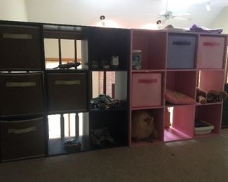 Navy Blue Storage Shelf and Pink Storage Shelf