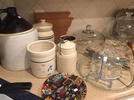 Crocks and cake domes.