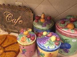 Set of ceramic canisters.