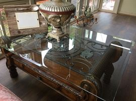 Table has a drawer for storage.