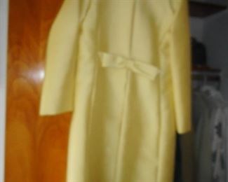 Vintage Pale Yellow Coat over Dress