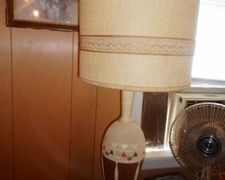 Mid Century Table Lamp original  Shade 