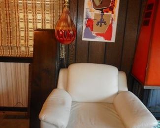 Leather White Arm Chair