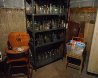 SHELF of Vintage Bottles..ALL KINDS