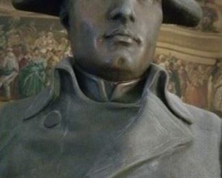 19th Century Napoleon bronze bust on marble base by Rafael Nannini. It is 17 inches tall (12" bronze and 5"base) 