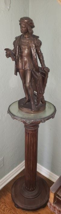 24" Bronze statue of "Raphael Sanzio" by Eugene Aizelin (1821-1927) reduced by F. Barbedienne Foundeur Paris