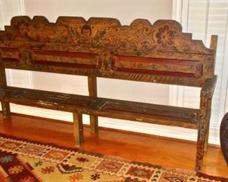 FABULOUS FOLK ART BENCH--MADE OF VINTAGE DOORS