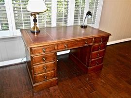 LEATHER TOPPED DESK