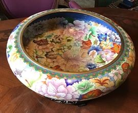 Large Chinese cloisonné enamel bowl