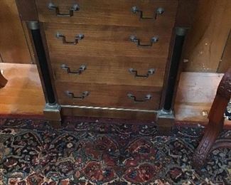 Regency style marble top small commod