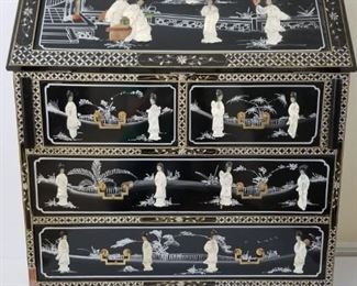 Asian secretary desk with mother-of-pearl inlays