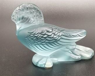 Lalique teal birds (one of two)