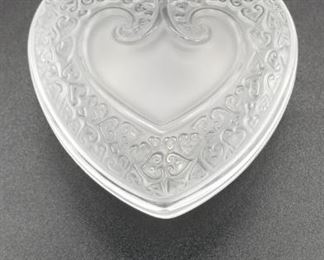 Lalique heart shaped dresser box