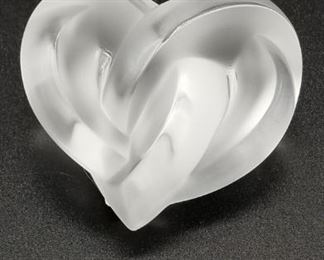 Lalique heart paperweight
