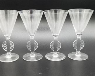 Vintage Lalique Mulhouse glasses, set of 4