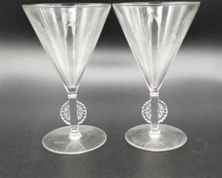 Lalique vintage Mulhouse wine glasses, set of 8