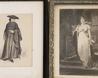 serigraph on left, steel plate engraving on right (1887),  8" x 10" each