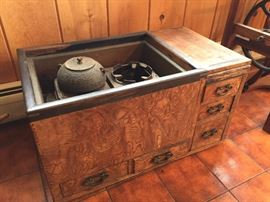 Keyaki wood Japanese tea hibachi 